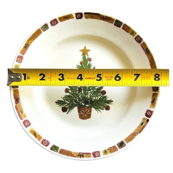 4 Vintage Pier 1 Salad Dessert Plates Natural Christmas England Retired Rustic - Picture 5 of 6